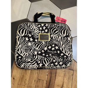 Betsey Johnson Betseyville Computer laptop Bag Case Carrying Zebra Stripes NEW